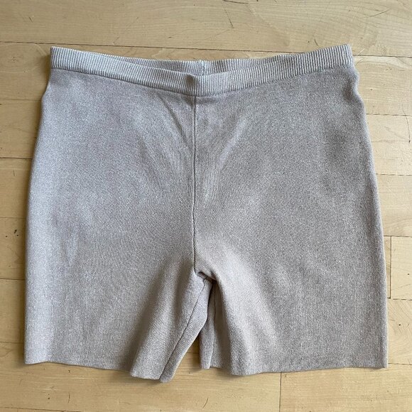 WAYF Bnwot Womens Beige Knit "Luke" Biker Shorts - Picture 2 of 8